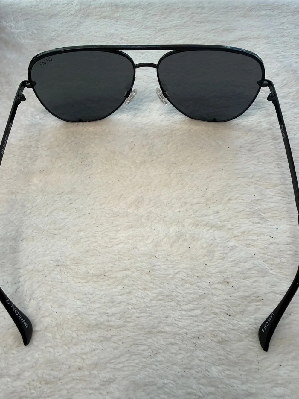 Quay High Key Black Aviator Sunglasses